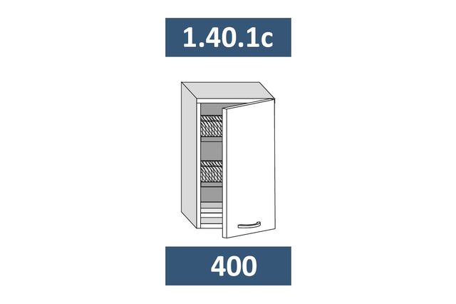 1.40.1с Шкаф настенный на 400 с 1-й дв. под сушку МДФ