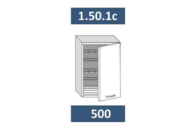 1.50.1с Шкаф настенный на 500 с 1-й дв. под сушку МДФ