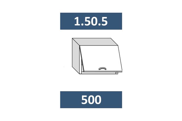 1.50.5 Шкаф настенный на 500 с 1-й гор. дв. МДФ с подъемн. мех-ом AUENTOS HK-XS