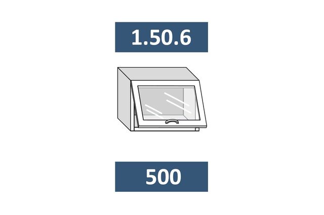 1.50.6 Шкаф настенный на 500 с 1-й гор. стекл. дв. МДФ с подъемн. мех-ом AUENTOS HK-XS