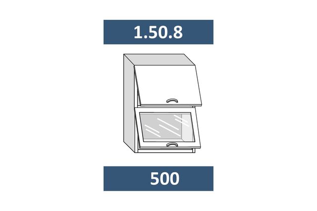 1.50.8 Шкаф настенный на 500 с 2мя гор. дв.,  1ой ст. дв. МДФ с подъемн. мех-ом AUENTOS HK-XS