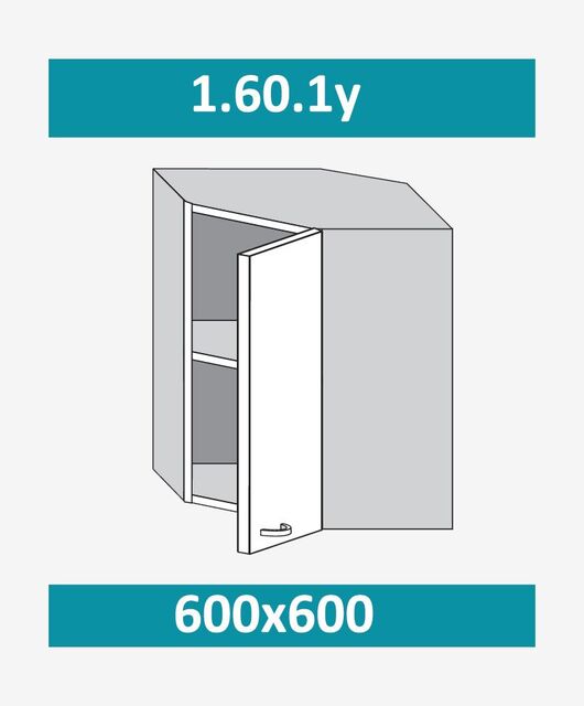 1.60.1у ГРЕЙС Шкаф настенный (h=720) на 600мм угловой