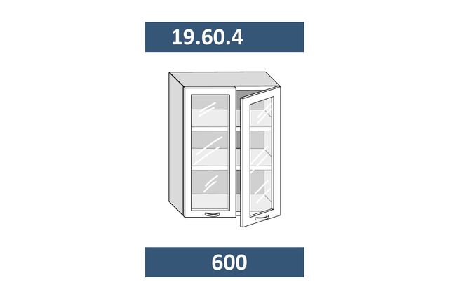 1.60.4 КАТРИН Шкаф настенный на 600мм с 2-мя стек.дверцами