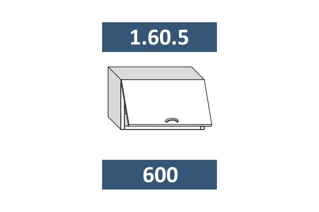1.60.5 Шкаф настенный на 600 с 1-й гор. дв. МДФ с подъемн. мех-ом AUENTOS HK-XS