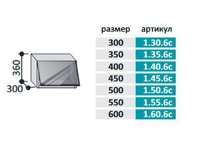 1.60.6с Фиджи Шкаф настенный (h=360) на 600мм с 1-ой горизизонтальной дверцей