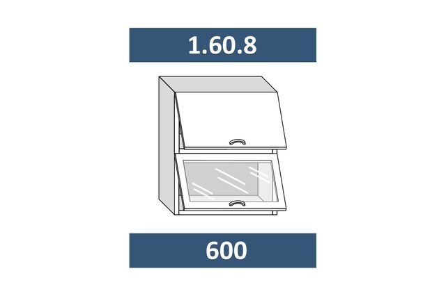 1.60.8 Шкаф настенный на 600 с 2-мя гор. дв., 1 ст. дв. МДФ с подъемн. мех-ом AUENTOS HK-XS