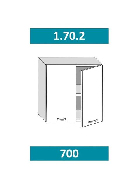 1.70.2 Фиджи Шкаф настенный (h=720) на 700 с 2-мя дв.