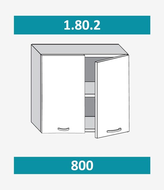 1.80.2 ТИФФАНИ Шкаф настенный (h=720) на 800мм с 2-мя дверцами
