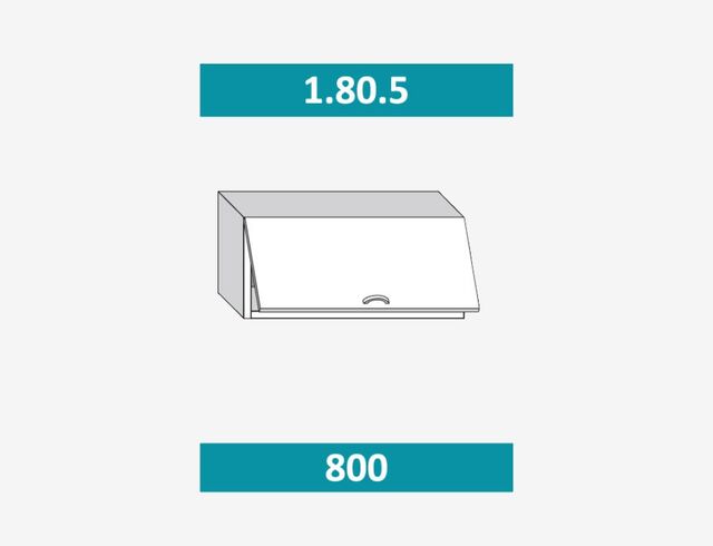1.80.5 Фиджи Шкаф настенный на 800мм (h=360) с 1-ой горизизонтальной дверцей