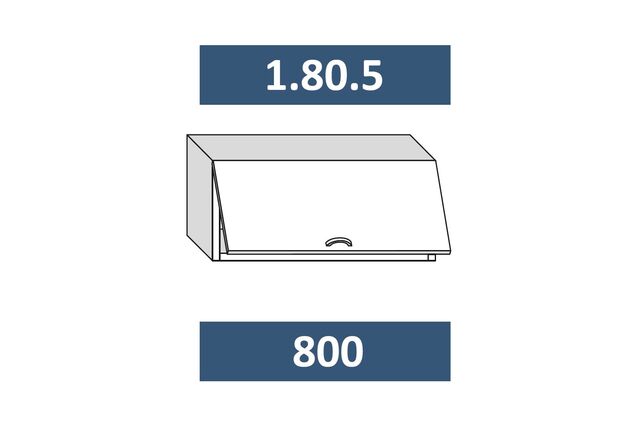 1.80.5 Шкаф настенный на 800 с 1-й гор. дв. МДФ с подъемн. мех-ом AUENTOS HK-XS