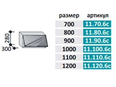 11.70.6с Фиджи Шкаф настенный на 700мм (h=280) с 1-ой горизизонтальной дверцей