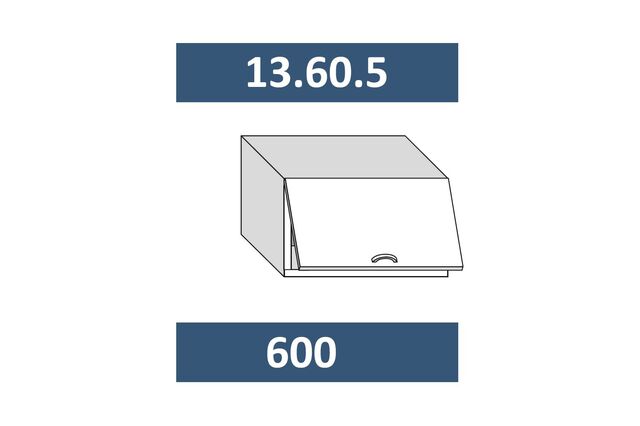13.60.5 Шкаф настенный ГЛУБОКИЙ (h=360*550) на 600 с 1-й гор. дв. МДФ с подъем. мех-ом AUENTOS HK-XS
