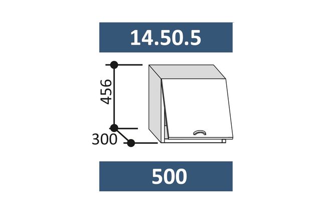 14.50.5 Шкаф настенный (h=456) на 500 с 1-й гор. дв. МДФ с подъемн. мех-ом AUENTOS HK-XS