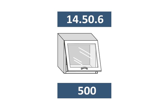 14.50.6 Шкаф настенный (h=456) на 500 с 1-й гор. стекл. дв. МДФ с подъемн. мех-ом AUENTOS HK-XS
