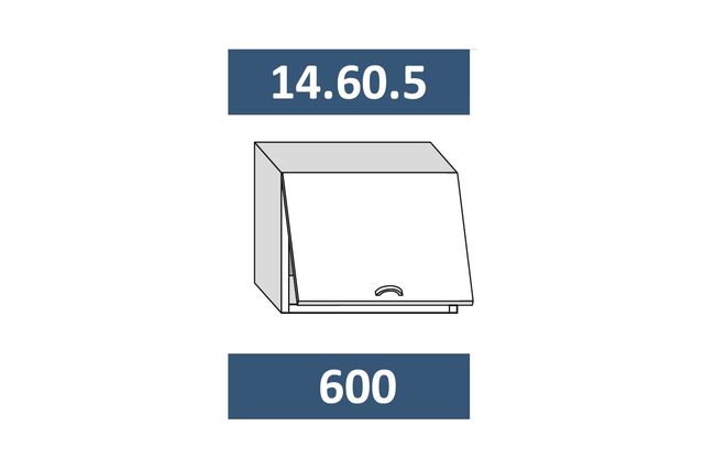 14.60.5 Шкаф настенный (h=456) на 600 с 1-й гор. дв. МДФ с подъемн. мех-ом AUENTOS HK-XS