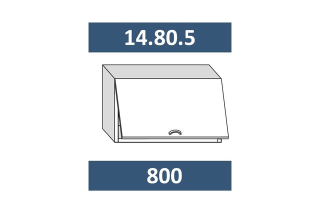 14.80.5 Шкаф настенный (h=456) на 800 с 1-й гор. дв. МДФ с подъемн. мех-ом AUENTOS HK-XS
