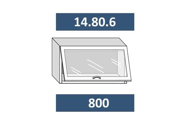 14.80.6 Шкаф настенный (h=456) на 800 с 1-й гор. стекл. дв. МДФ с подъемн. мех-ом AUENTOS HK-XS