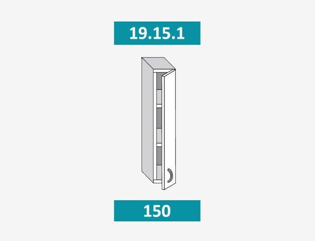 19.15.1 Фиджи Шкаф настенный (h=913) на 150мм с 1-ой дверцей