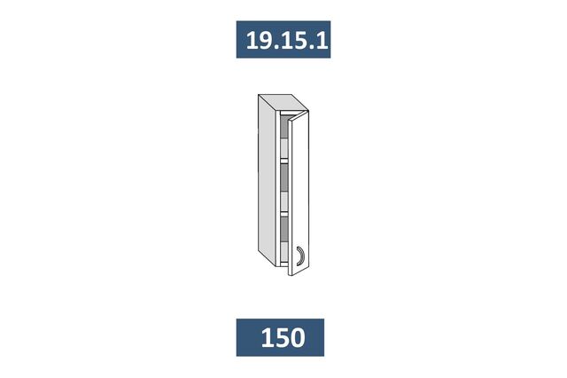 19.15.1 КАТРИН  Шкаф настенный (h=913) на 150мм с 1-ой дверцей