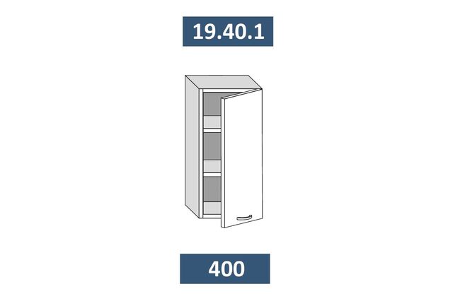 19.40.1 КАТРИН Шкаф настенный (h=913) на 400мм с 1-ой дверцей