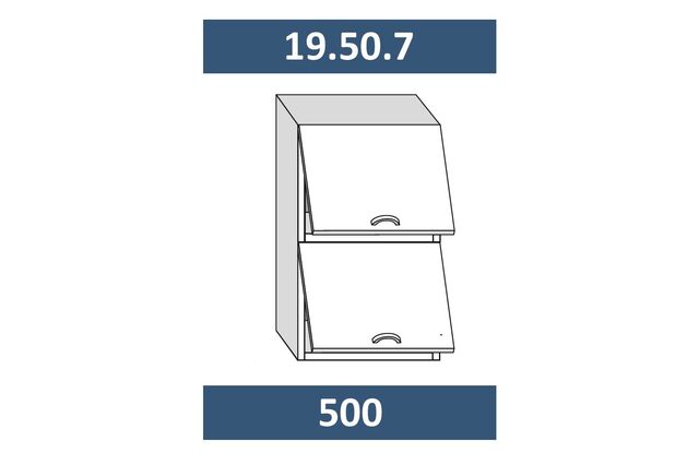 19.50.7 Шкаф настенный (h=913) на 500 с 2-мя гор. дв. МДФ с подъемн. мех-ом AUENTOS HK-XS