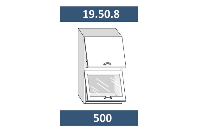 19.50.8 Шкаф настенный (h=913) на 500 с 2мя гор. дв.,1ой ст. дв. МДФ с подъемн. мех-ом AUENTOS HK-XS