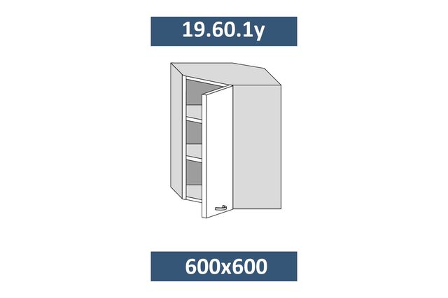 19.60.1у КАТРИН Шкаф настенный (h=913) на 600мм угловой