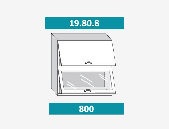 19.80.8 ТИФФАНИ Шкаф настенный (h=913) на 800 с 2-мя гор. дв., 1 ст. дв.