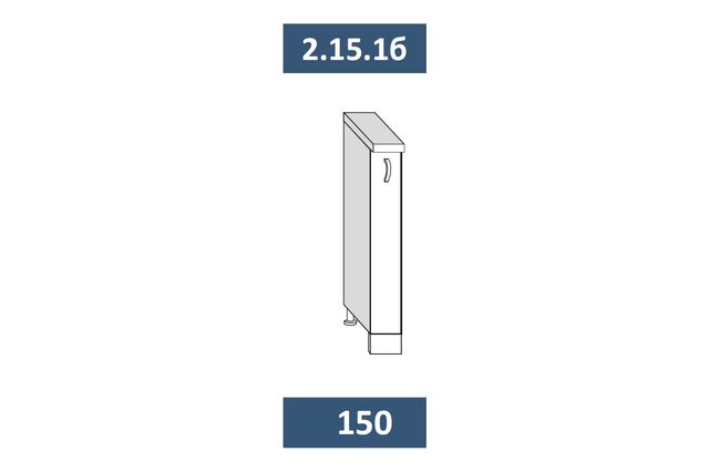 2.15.1б Шкаф-стол на 150 бутылочница выкатная с доводчиком Bella KR25/1/3/150/L , МДФ