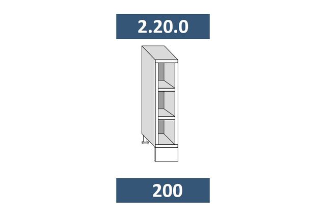2.20.0  Шкаф-стол с открытыми полками на 200  (ЛДСП)