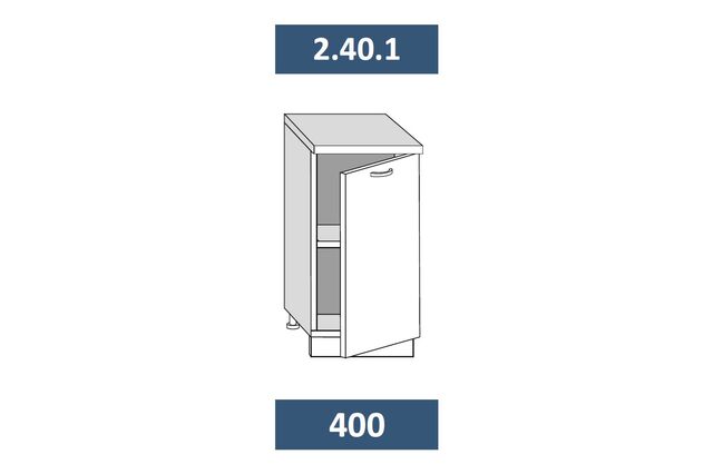 2.40.1 Шкаф-стол кухонный на 400 с 1-й дв. МДФ