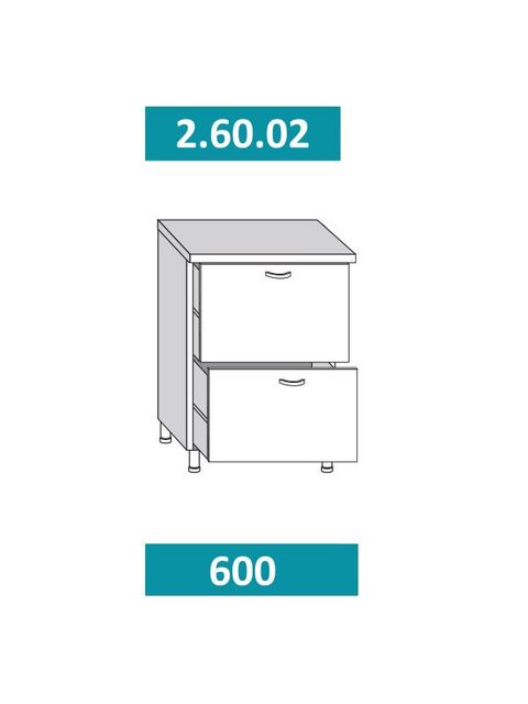 2.60.02 СКАРЛЕТ Шкаф-стол на 600мм с 2-мя ящиками