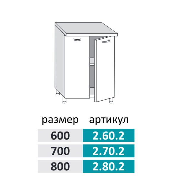 2.70.2 Скарлет Шкаф-стол на 700мм с 2-мя дверцами