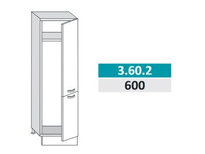 3.60.2 Фиджи Шкаф под встраиваемый холодильник на 600 с 2-мя створками