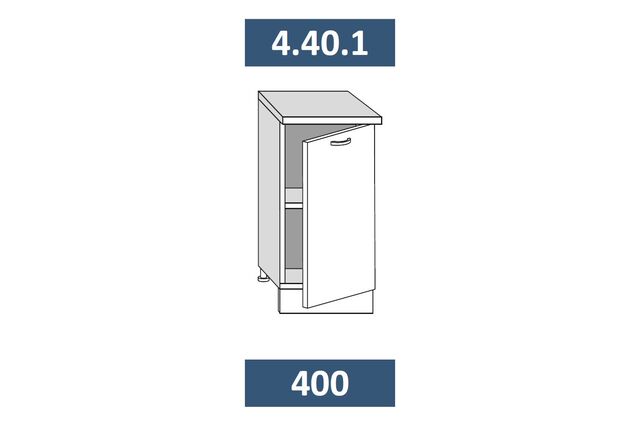4.40.1. Шкаф-стол 400 с 1ой дв. МАЛЫЙ МДФ