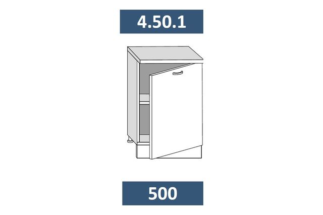 4.50.1. Шкаф-стол 500 с 1ой дв. МАЛЫЙ МДФ