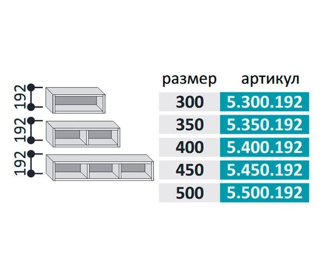 5.700.192 Стефани Полка 700мм (h=192), с фурнитурой, белый