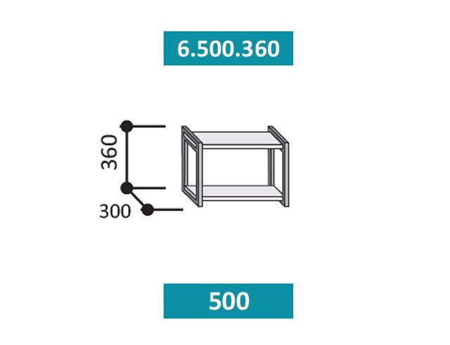6.500.360 СТЕФАНИ Полка 500мм (h=360).ЛДСП дуб бунратти/металл черный