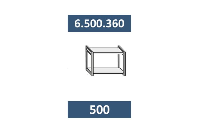 6.500.360 СТЕФАНИ Полка 500мм (h=360).ЛДСП дуб бунратти/металл черный