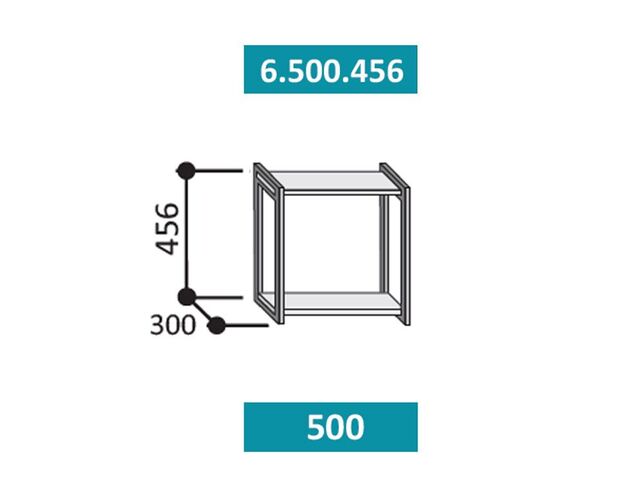 6.500.456 СТЕФАНИ Полка 500мм (h=456). ЛДСП дуб бунратти/металл черный