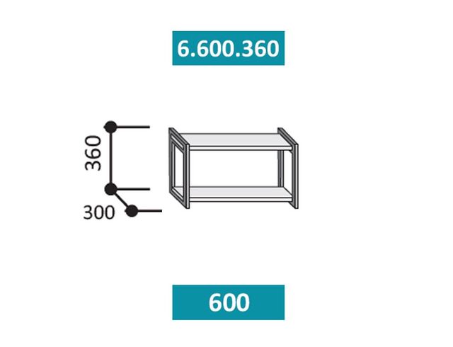 6.600.360 СТЕФАНИ Полка 600мм (h=360). ЛДСП дуб бунратти/металл черный
