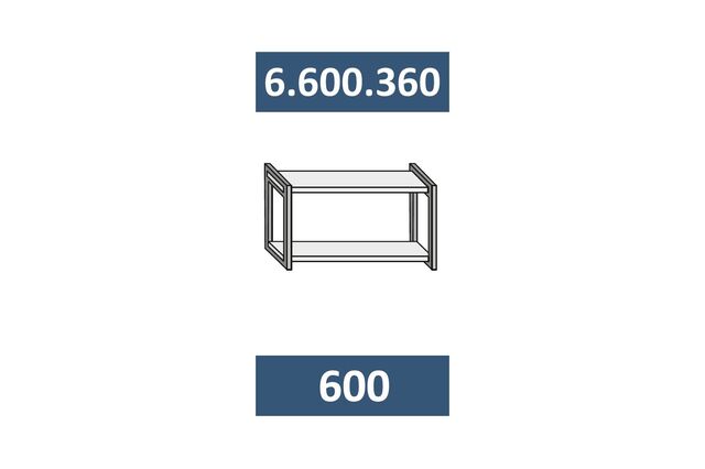 6.600.360 СТЕФАНИ Полка 600мм (h=360). ЛДСП дуб бунратти/металл черный