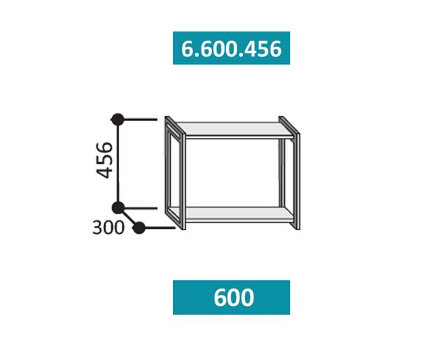 6.600.456 СТЕФАНИ Полка 600мм (h=456). ЛДСП дуб бунратти/металл черный