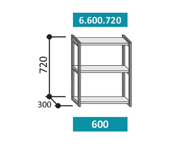 6.600.720 СТЕФАНИ Полка 600мм (h=720). ЛДСП дуб бунратти/металл черный