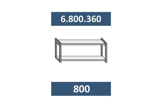 6.800.360 СТЕФАНИ Полка 800мм (h=360). ЛДСП дуб бунратти/металл черный