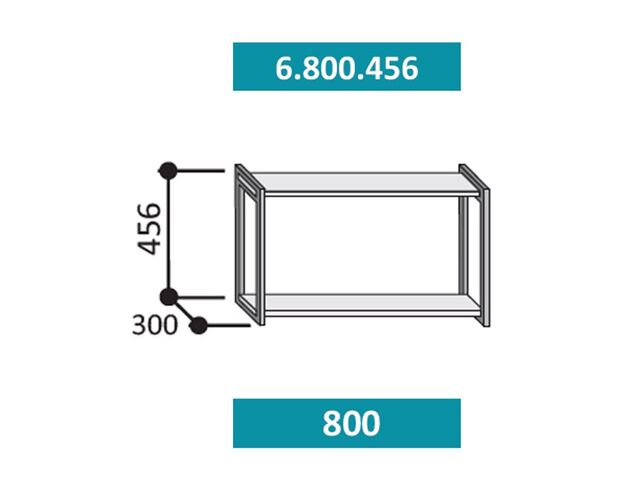 6.800.456 СТЕФАНИ Полка 800мм (h=456). ЛДСП дуб бунратти/металл черный