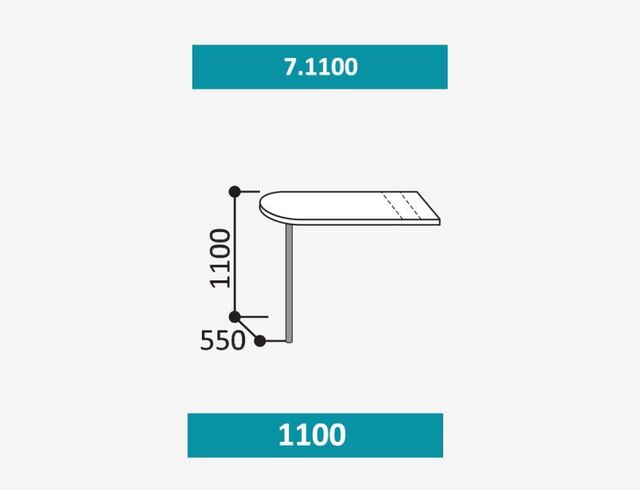 7.1100 СТЕФАНИ Стол барный 1100 на ноге, глянец