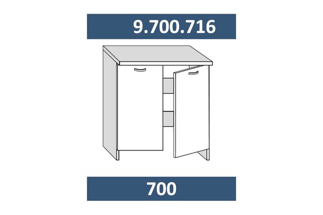 9.700.716  Шкаф-стол МДФ для стиральной машины  на 700 с цоколем мдф
