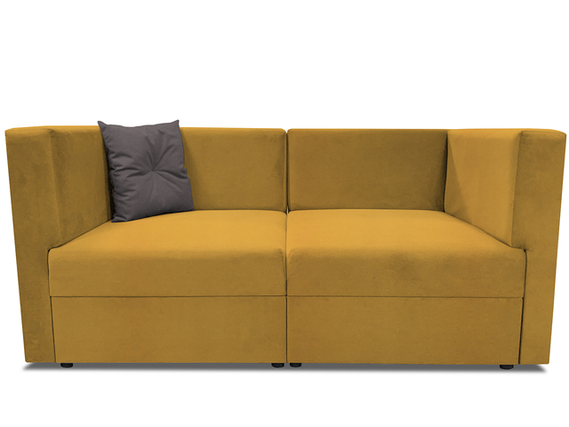 Диван модульный прямой Бергамо две секции Dream Yellow кат. 2