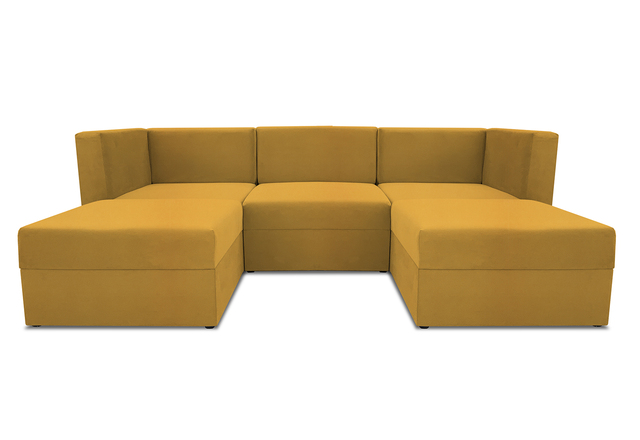 Диван модульный угловой Бергамо пять секций Dream Yellow кат. 2